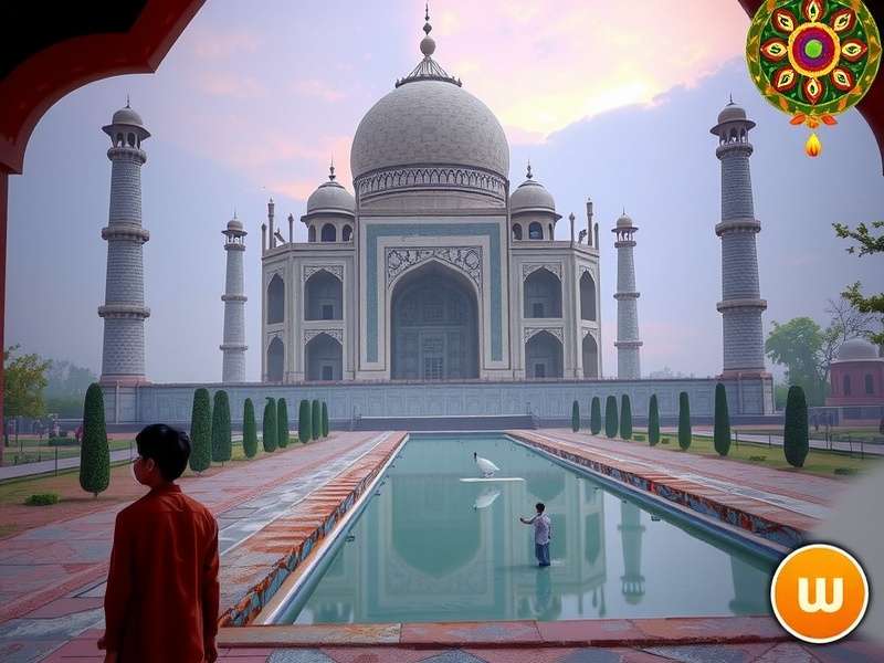 Character exploring magical environments in Taj Mahal Enchanted Journey